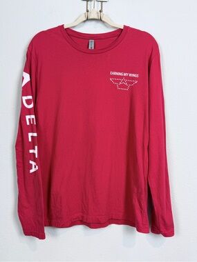 Delta Airlines Earnings My Wings Red T-shirt M